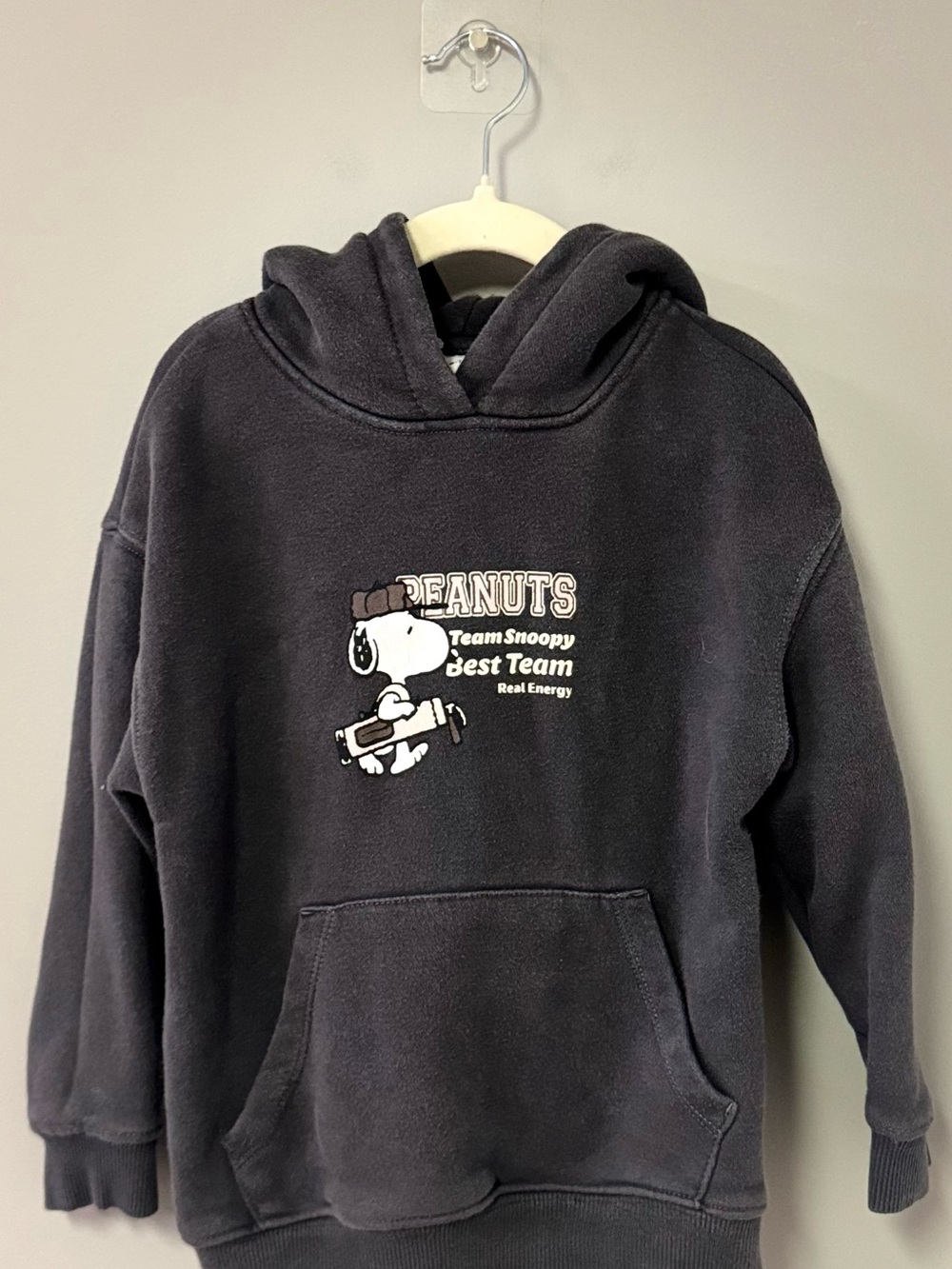 Zara Black Peanuts Snoopy Graphic Hoodie
